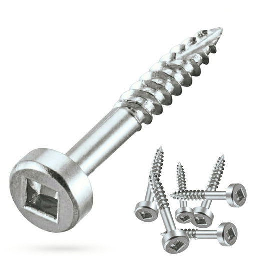 E.P.H. Pocket Hole Screws- No.6 x 25mm, Pack of 1,000- Fine Self-Cutting Thread, Square Drive- For Hardwoods- EPH6251000F