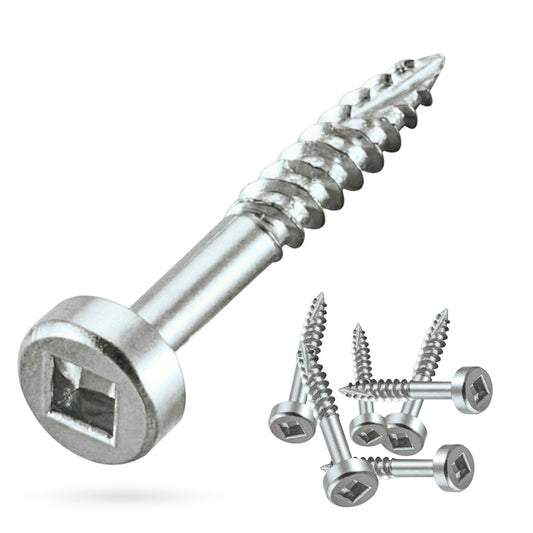 E.P.H. Pocket Hole Screws – No.6 x 25mm, Pack of 500 – Fine Self-Cutting Thread, Square Drive – For Hardwoods – EPH625500F
