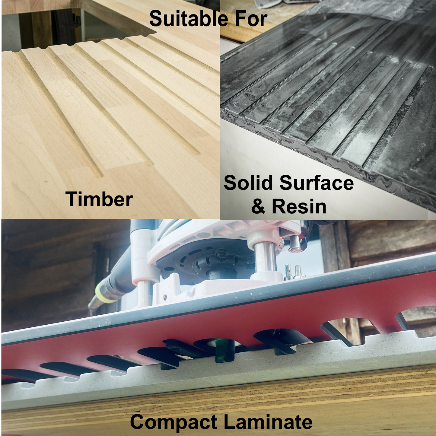 Scribe-Master DGJIG Drainer Groove Jig- Worktop Router Template, 0.5° Fall + Anti-Bow Flex-Tech, Timber & Compact Laminate/Solid Surface, CNC HPL, Made in UK