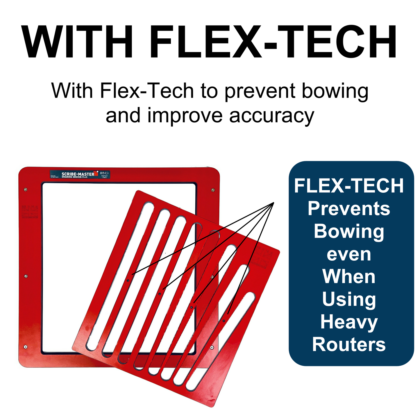 SCRIBE-MASTER, Drainer Groove Inner Template - Straight Slot & Straight Fan for use with DGPRO or DGPLUS - DGSSSF