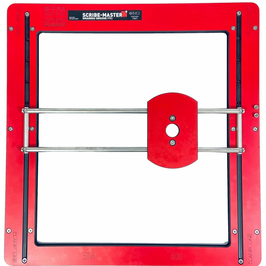 SCRIBE-MASTER, Drainer Groove Pro - Scribe-Master Drainer Groove Pro Jig- DGPRO | Anti-Bow Flex-Tech | Adjustable Groove Carriage | 0.5° Fall | Template-Compatible | For Timber & Solid Surface | UK Made & Patentedwith Recess/Groove Carriage - DGPRO