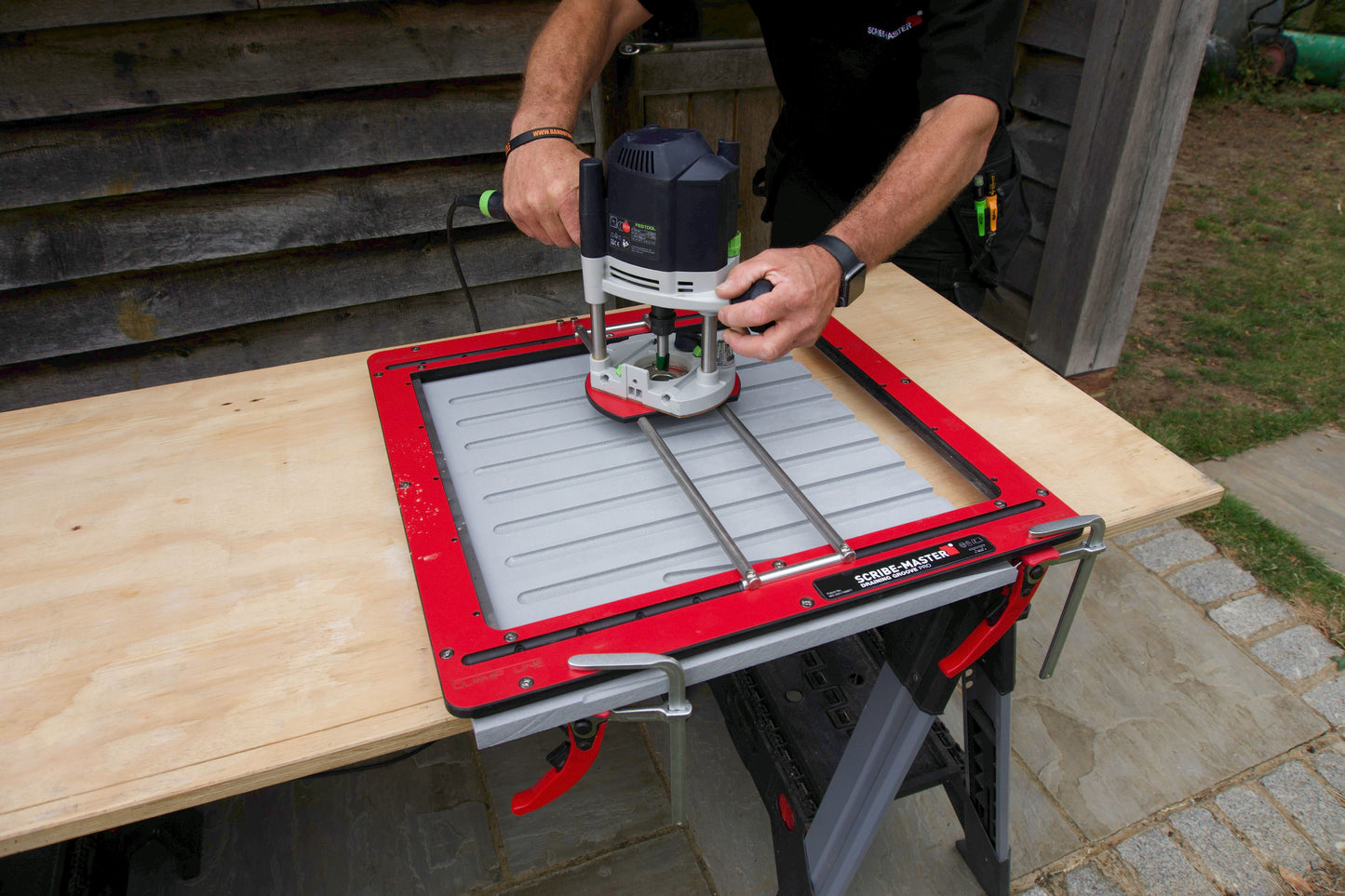 SCRIBE-MASTER, Drainer Groove Pro - Scribe-Master Drainer Groove Pro Jig- DGPRO | Anti-Bow Flex-Tech | Adjustable Groove Carriage | 0.5° Fall | Template-Compatible | For Timber & Solid Surface | UK Made & Patentedwith Recess/Groove Carriage - DGPRO