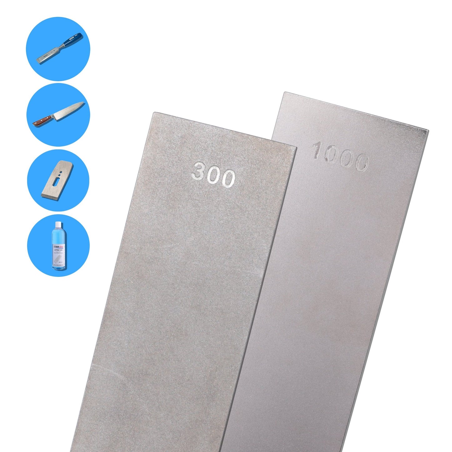 6" x 2" - Diamond Bench Stone Kit - 1000 & 300 grit with Wallet, strop Lapping Fluid and Cleaning Block