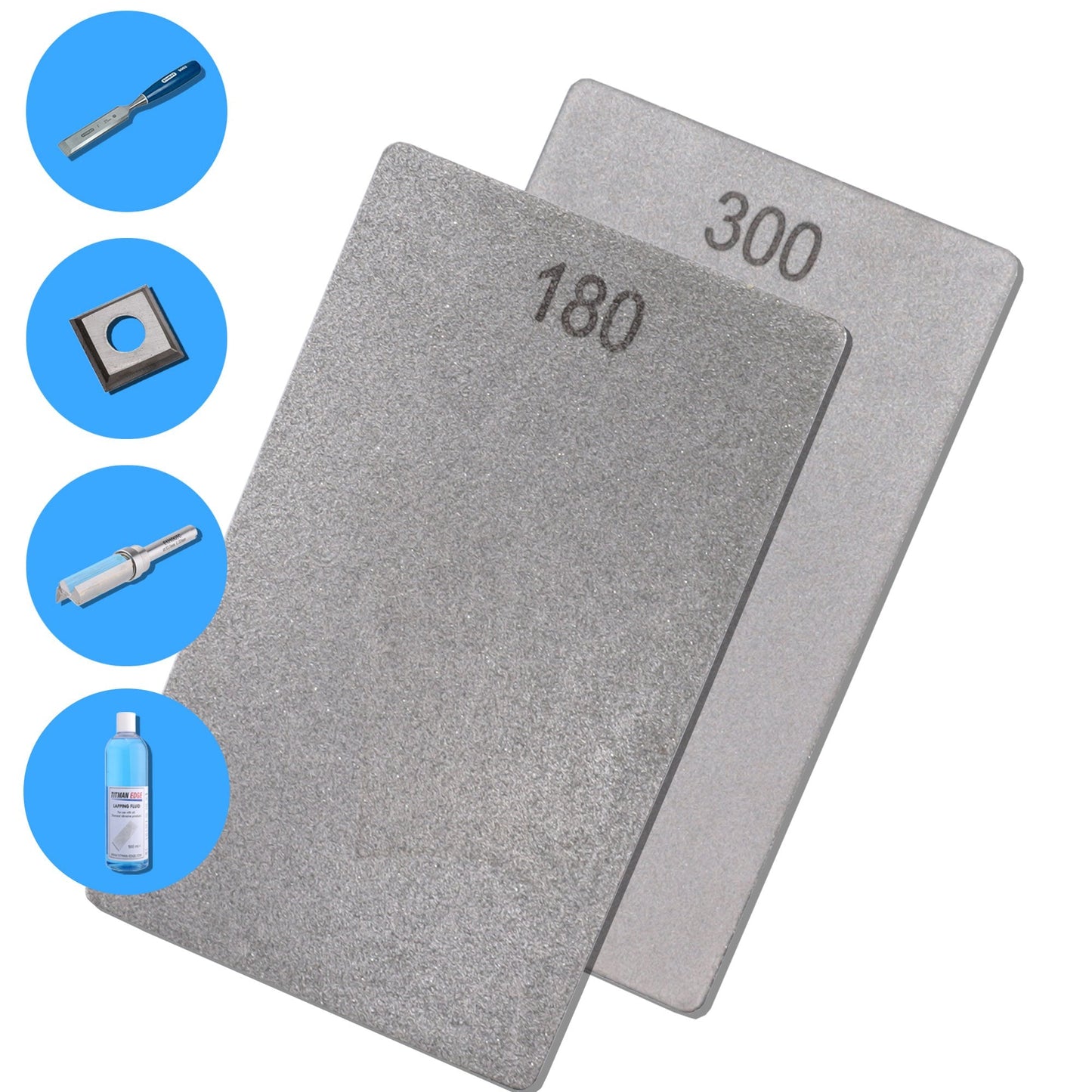 James Barry Diamond Credit Card Sharpening Stone- Double-Sided 300 & 180 Grit- 3"x2"- Woodturners Stone for HSS & Carbide Tools- ECCCM with Storage Wallet