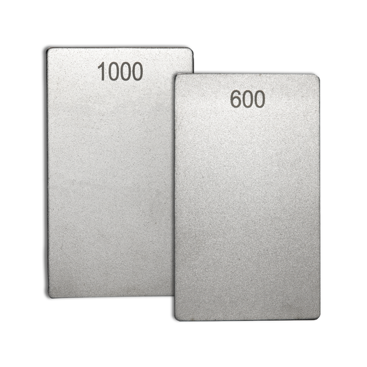 James Barry Woodcarver's Diamond Sharpening Stone- 600/1000 Grit Dual-Sided Credit Card Stone, 3" x 2", 1.6mm Thick- Precision Honing for Carving Tools, Blades, Router Bits- ECCSFF