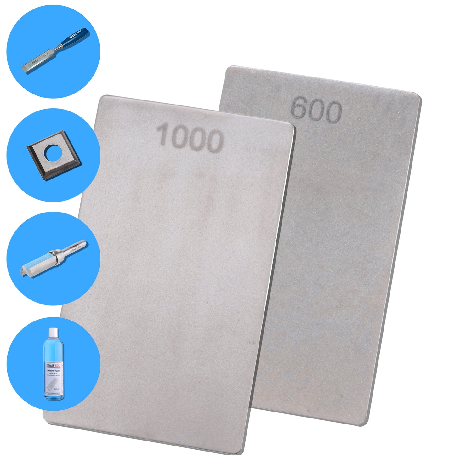James Barry Woodcarver's Diamond Sharpening Stone- 600/1000 Grit Dual-Sided Credit Card Stone, 3" x 2", 1.6mm Thick- Precision Honing for Carving Tools, Blades, Router Bits- ECCSFF