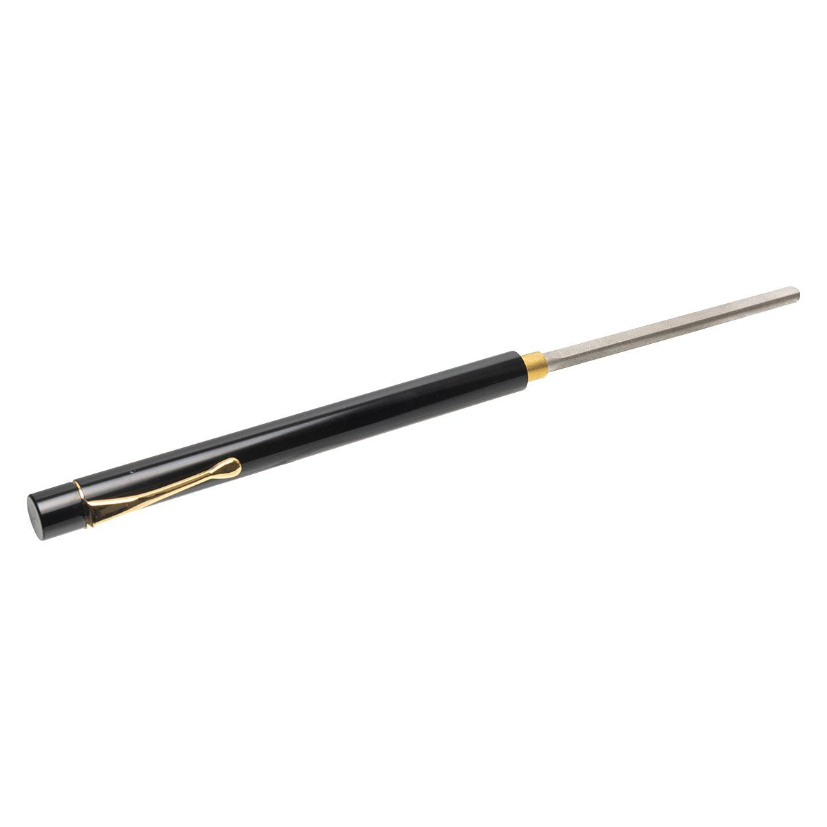 James Barry Sharpening Diamond Pen File, 600 Grit, 5.6" (143 mm) Pocket Sharpener with V-Groove, Flat & Curved Faces for Fishing Hooks, Darts, Knives & Serrations, Model EFOF