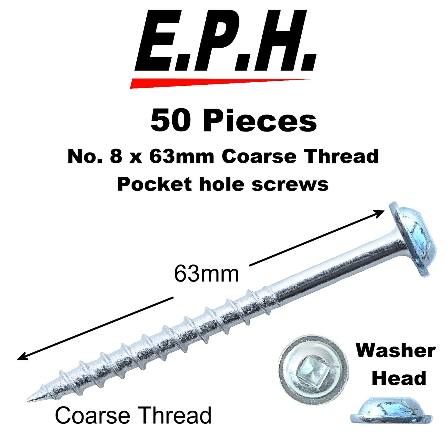 650 Assorted Pocket Hole Screws - Refill Pack for EPH650CASE - E.P.H.