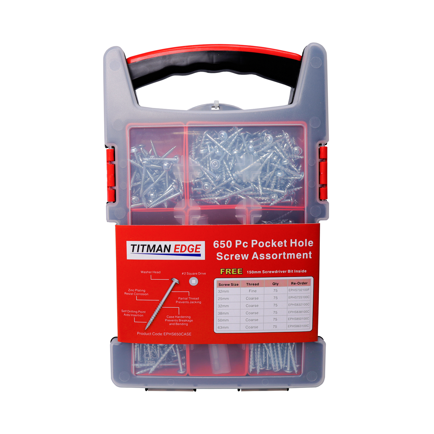 Twin Port Pocket Hole Jig and Screws Starter Kit - 650 Screws & Jig in Carry Case