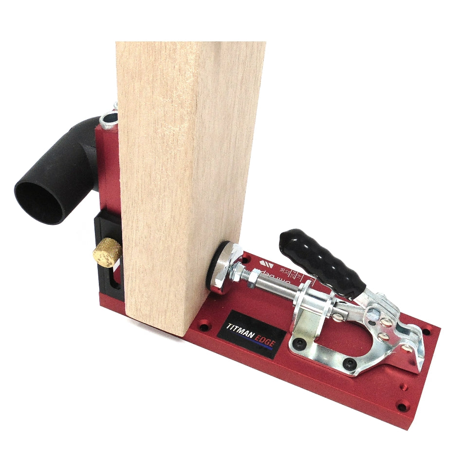 Titman Edge 4 Port pocket Hole Jig holding a piece of wood - ESPHJ