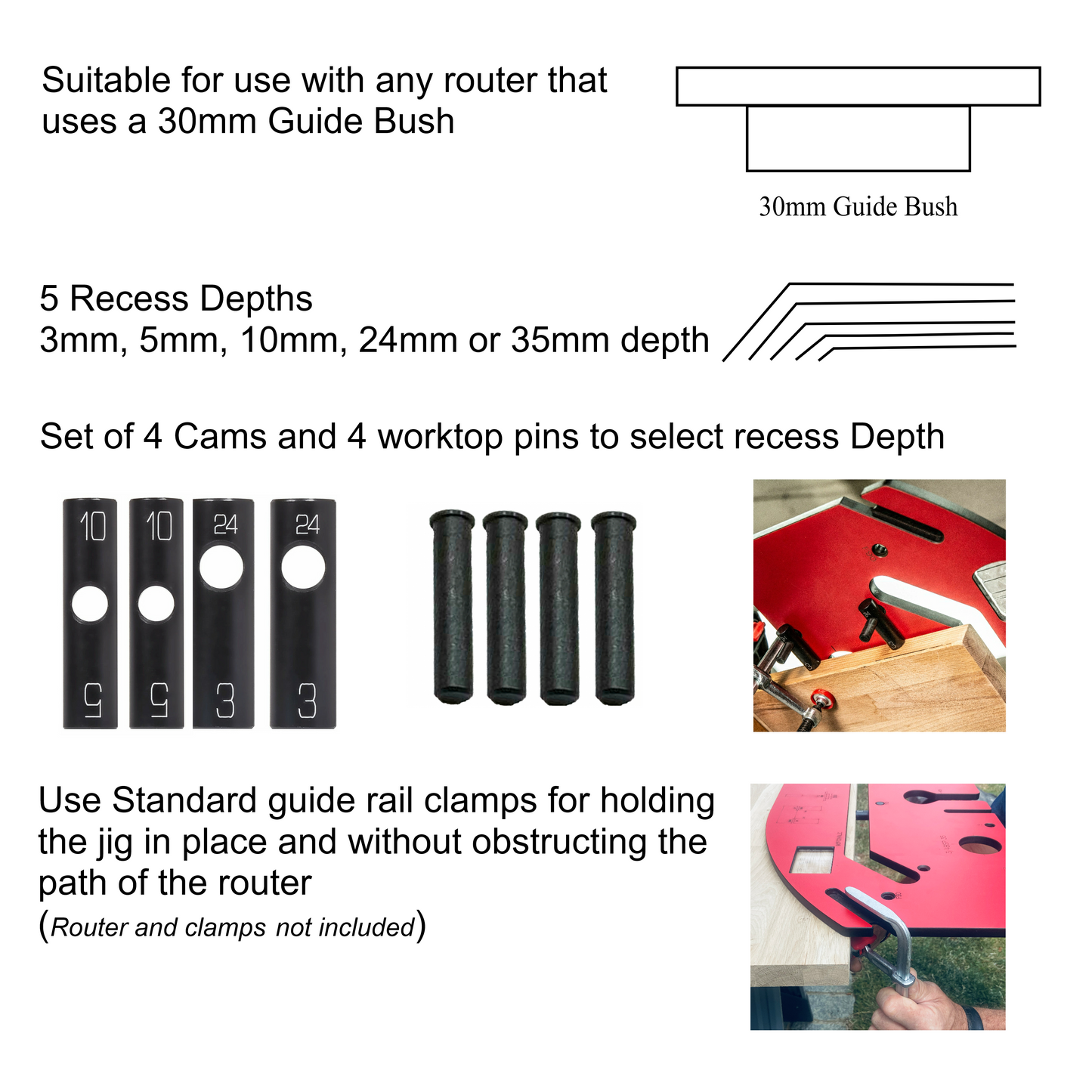 Scribe-Master Sight Line Worktop Jig- Fast Mitre Joint Cutting from Front Edge | 150€“800mm Range - KWJ720