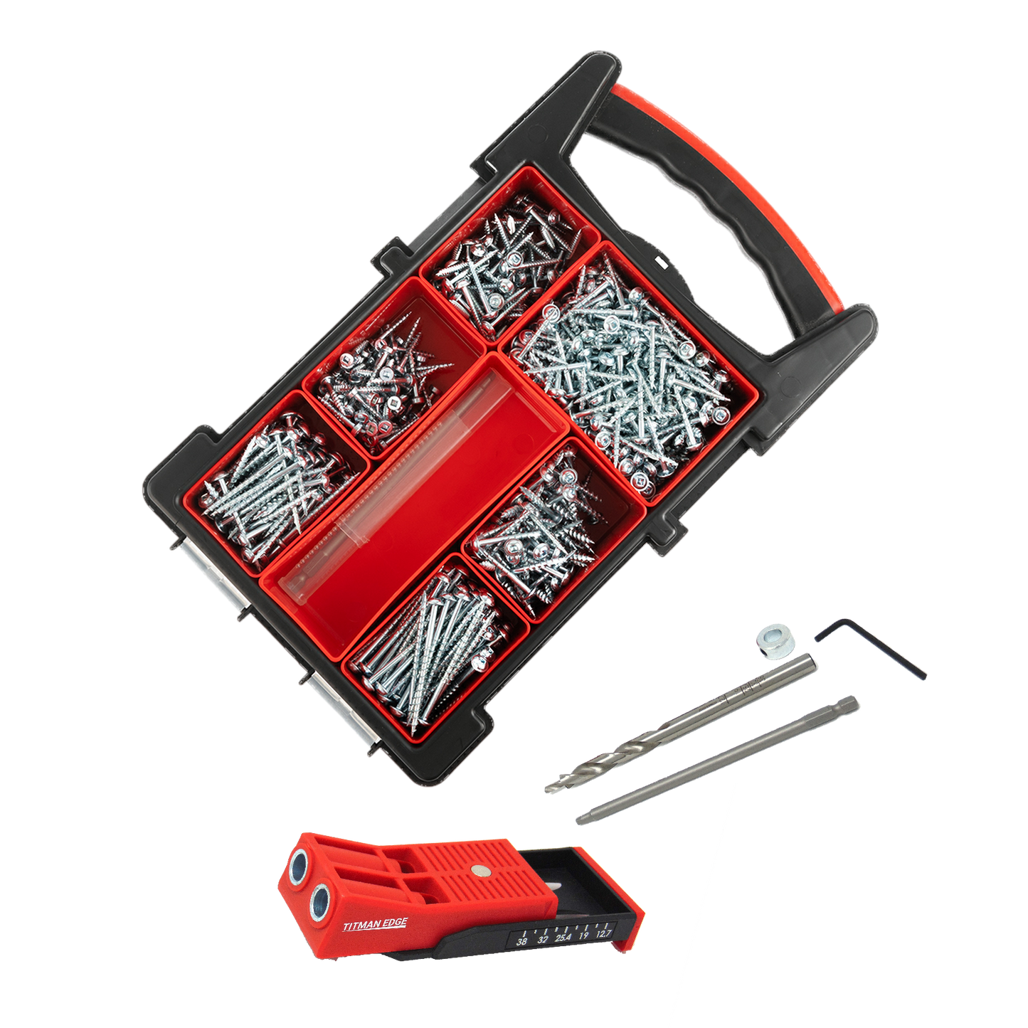 Twin Port Pocket Hole Jig and Screws Starter Kit - 650 Screws & Jig in Carry Case