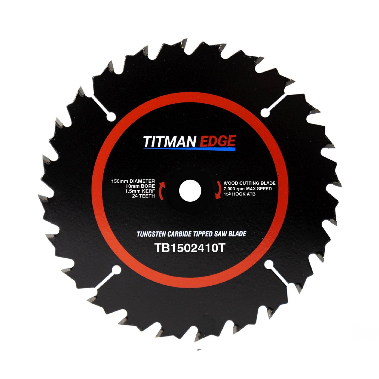 Titman Edge TCT Thin Kerf Circular Saw Blade 150mm x 10mm x 24 Tooth - TB1502410T