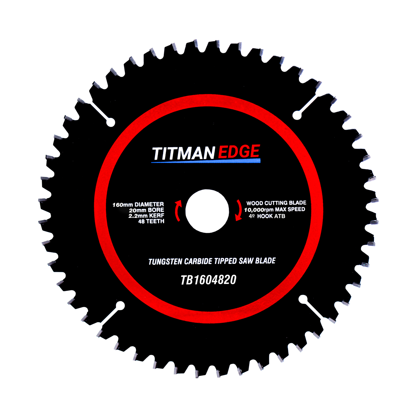 Titman Edge TCT Fine Finish Circular Saw Blade 160mm x 20mm x 48 Tooth - TB1604820