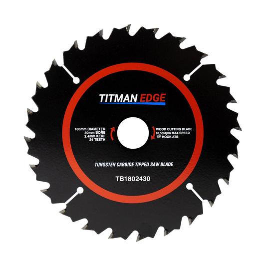 Titman Edge TCT General Purpose Saw Blade 180mm x 30mm x 24 Tooth - TB1802430