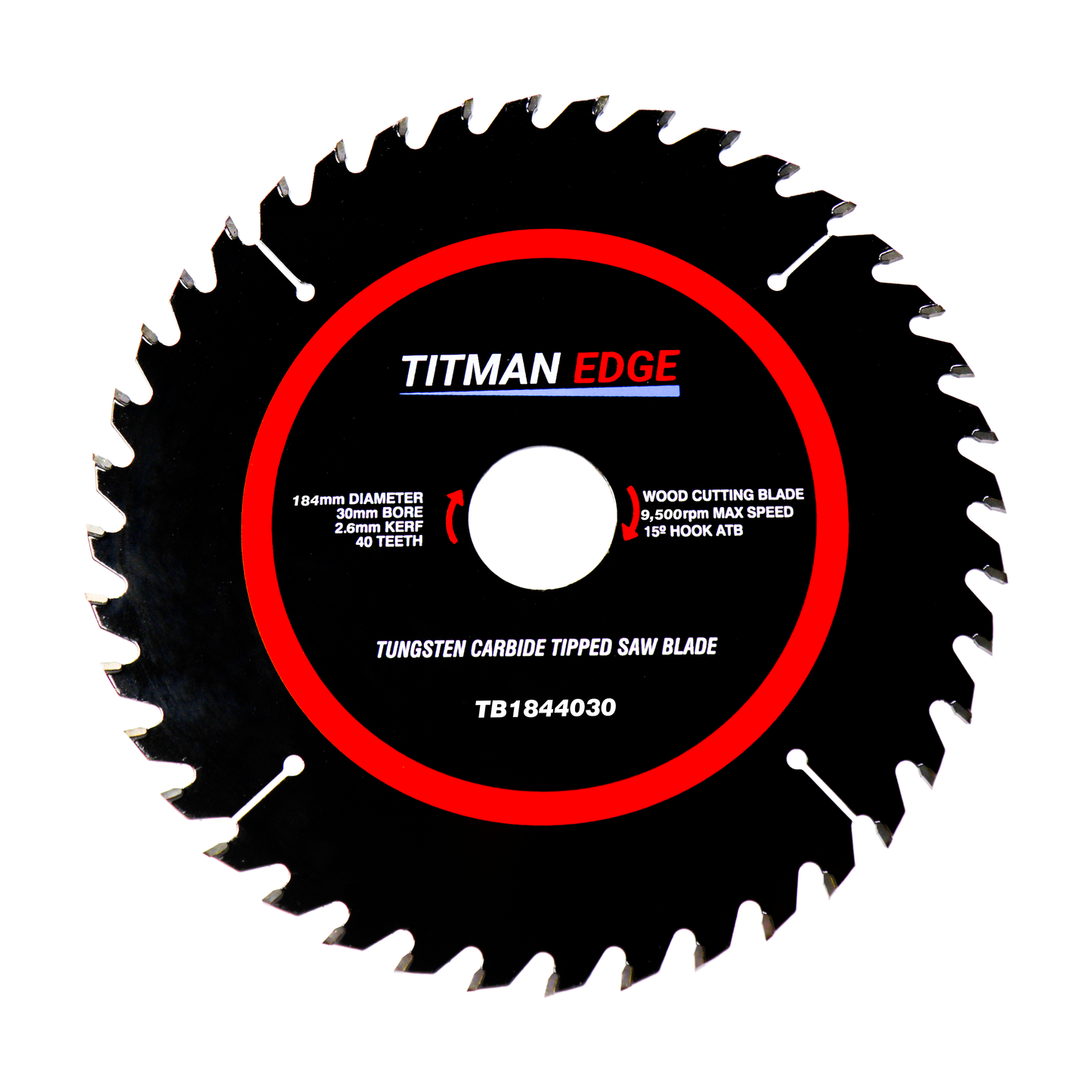 Titman Edge TCT General Purpose Saw Blade 184mm x 30mm x 40 Tooth - TB1844030