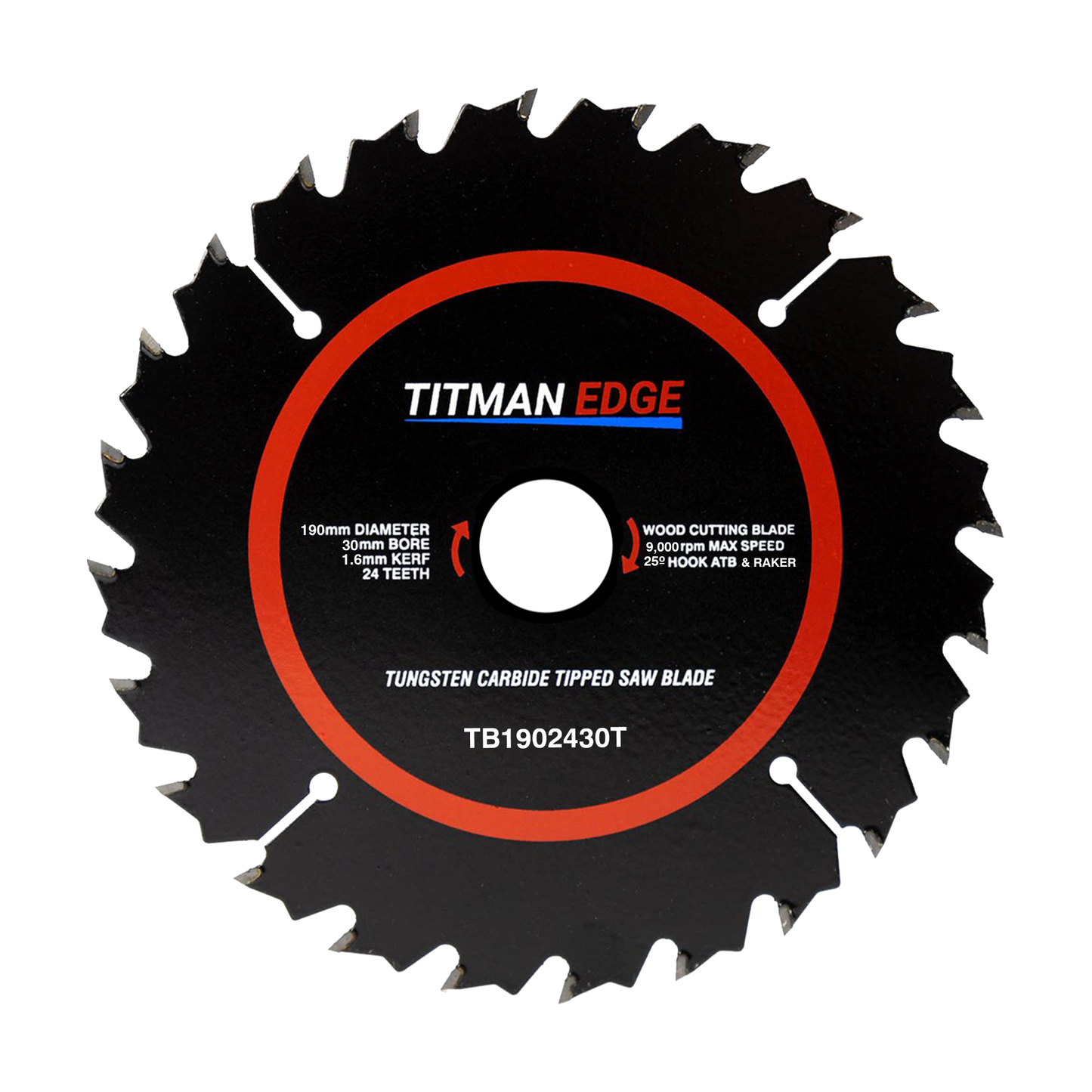 Titman Edge TCT Thin Kerf Saw Blade 190mm x 30mm x 24 Tooth - TB1902430T