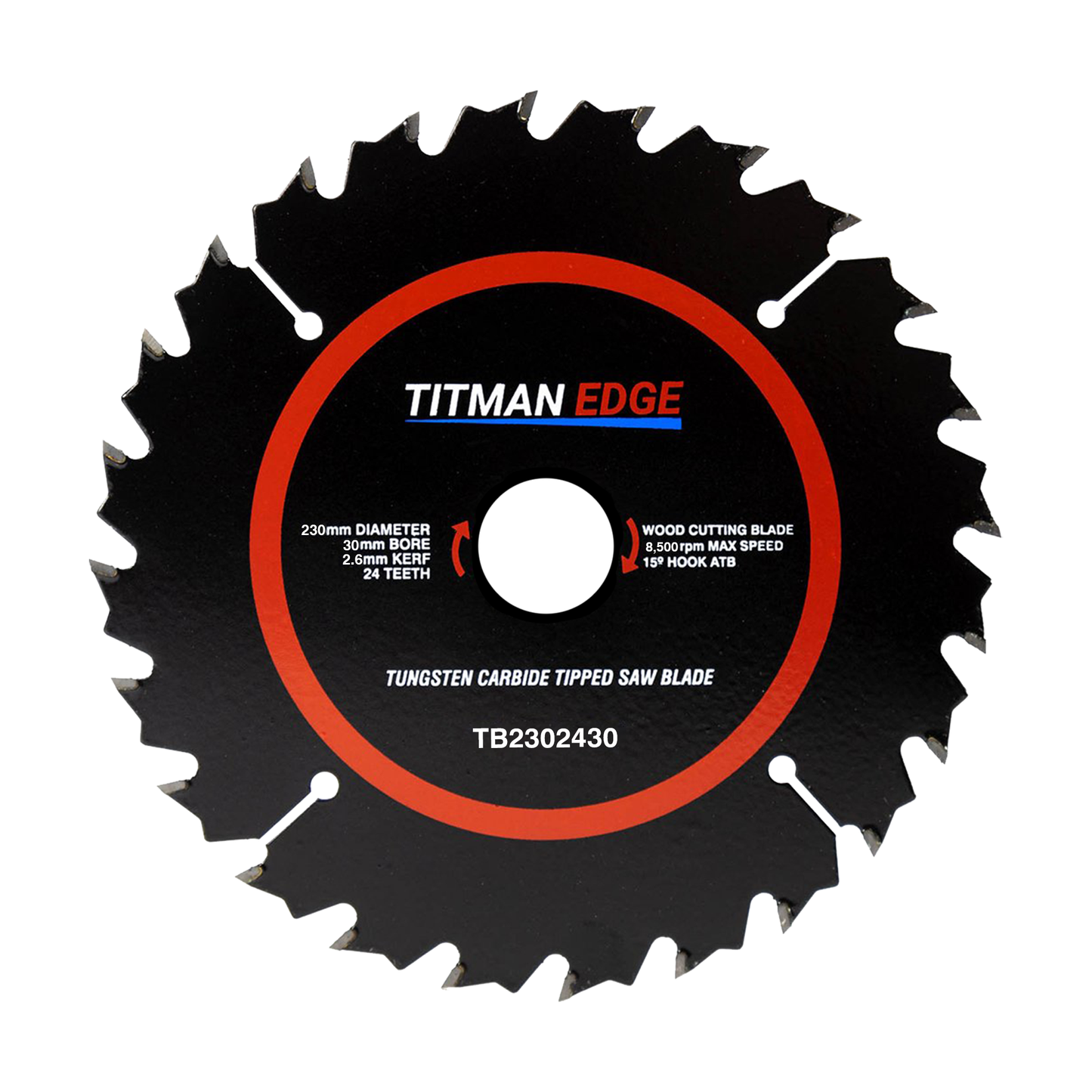 Titman Edge TCT General Purpose Saw Blade 230mm x 30mm x 24 Tooth - TB2302430